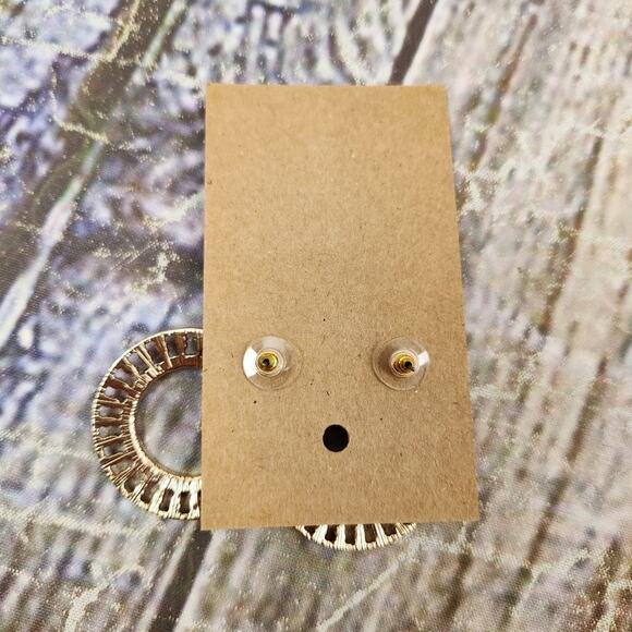 Ettika Glitter and Shine 18K Gold Plated Circle Earrings - Picture 5 of 5